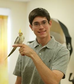 Michael with Cockatiel