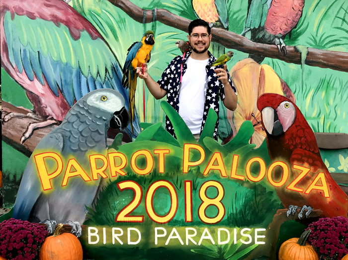 Michael Sazhin the Parrot Wizard at Parrot Palooza