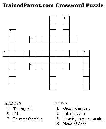 Trained Parrot Blog Parrot Crossword Puzzle