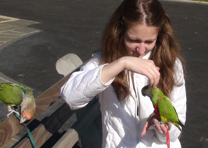 Kathleen with Kili and Truman